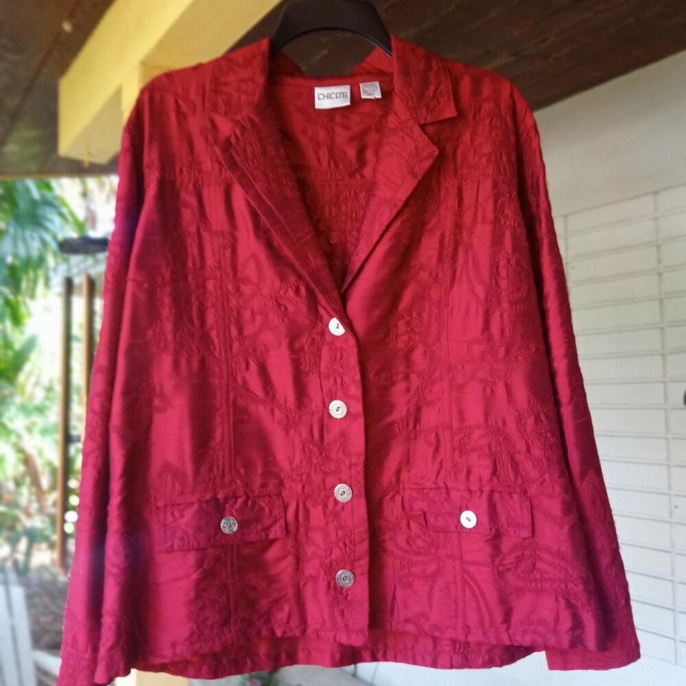 Chico-s Women's Burgundy Jacket